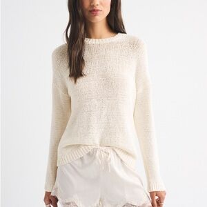 Abercrombie & Fitch Open-Stitch Textural Crew Sweater